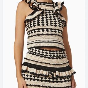 Zimmermann Anneke Black and Cream Crochet Ensemble